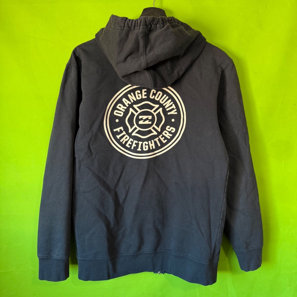 Billabong Orange County Firefighters Full Zip Hoodie NAVY BLUE Small